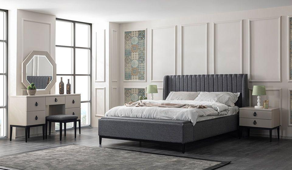 Stylish and Modern Bedroom Set with Wardrobe and Bed