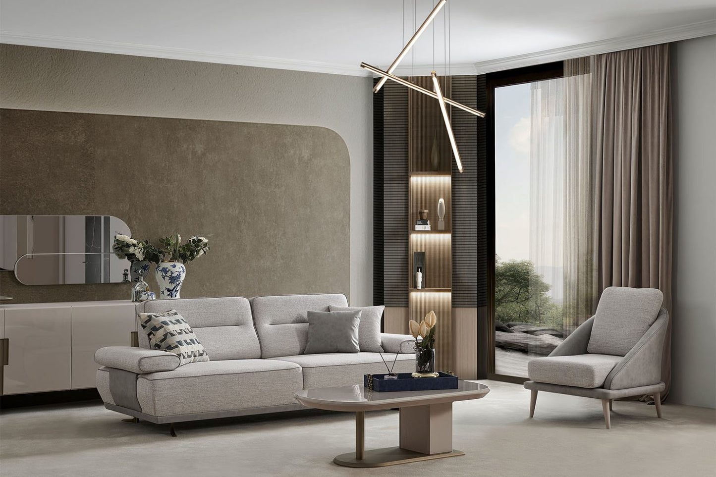 SUENO SOFA SET 3+3+1